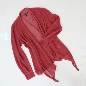 Eileen Fisher Mauve Distressed Cardigan